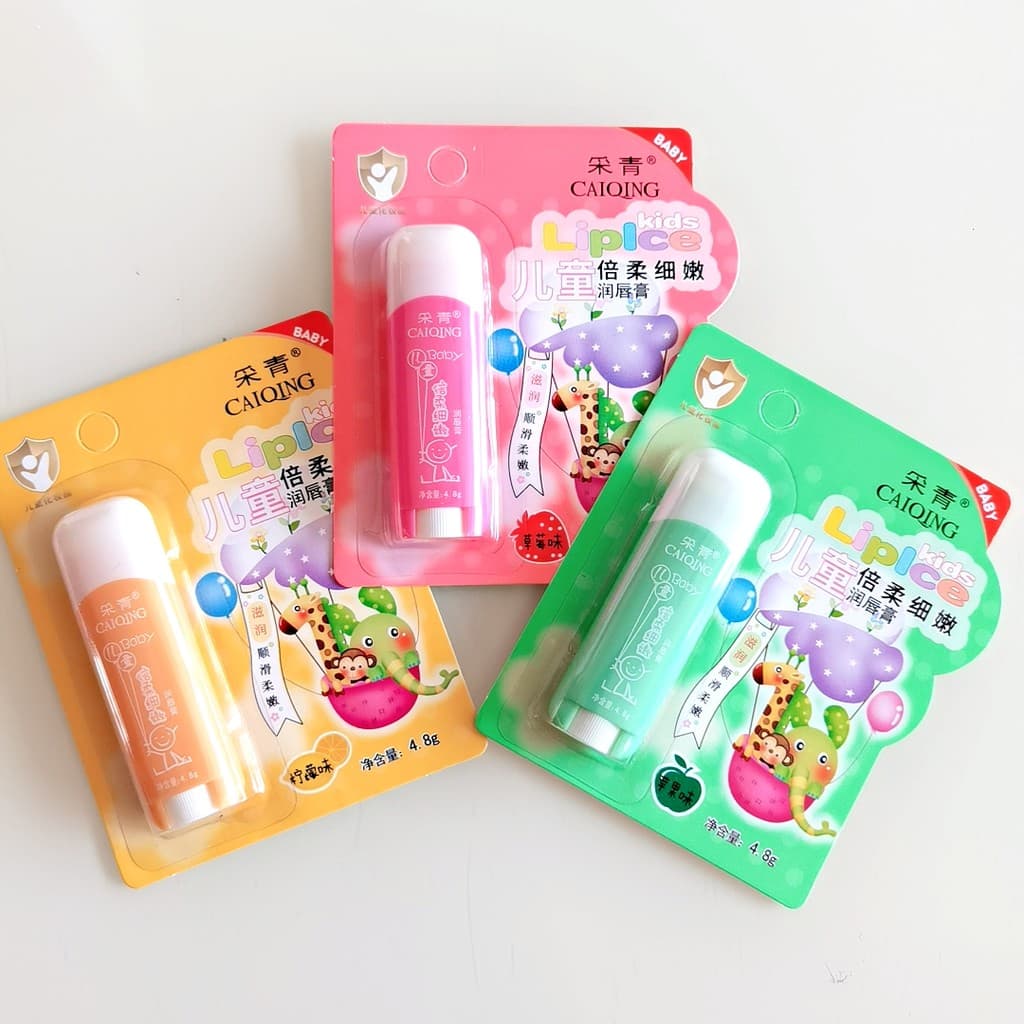 Caiqing Bálsamo labial macio e delicado para crianças, hidratante, hidratante, óleo bucal, bálsamo labial, cuidados com