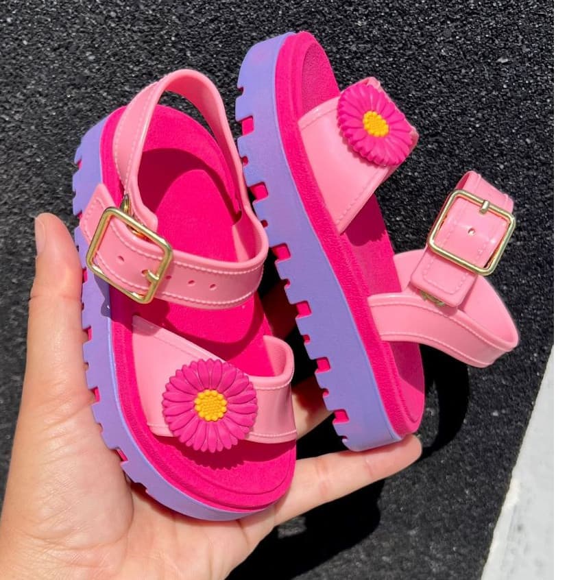 Sandália baby Girassol Glitter Menina Modinha, Confortável Super Estiloso