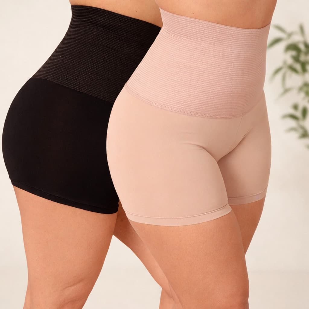 Short Anágua Modelador Alta Compressão Cintura Alta Redutor Barriga Cintura Fina na Hora Galena Levanta Bumbum