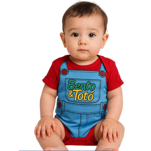 Body Infantil Temático Bebê Mesversário Bento & Totó Promoção