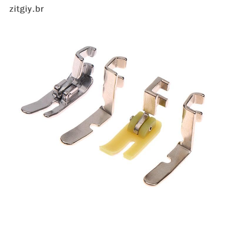 [zitgiy] Conjunto De Calcador De Zíper Para Máquina De Costura Antiga De 4 Unidades (Manopador De Ferro , Plástico , Fur