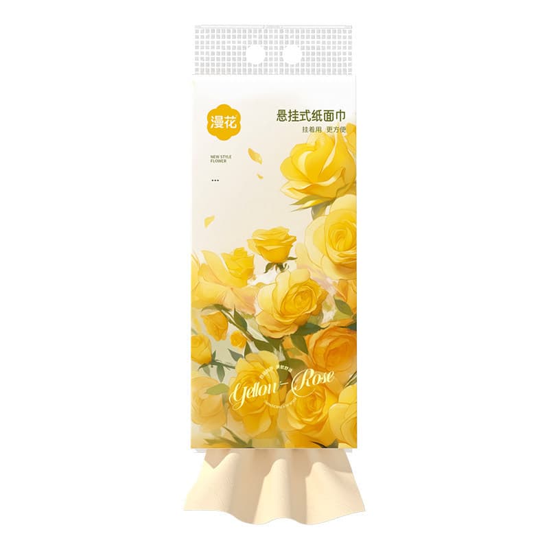 Flor difusa grande pacote pendurado tipo toalha de papel caixa inteira guardanapo doméstico acessível papel higiênico pe