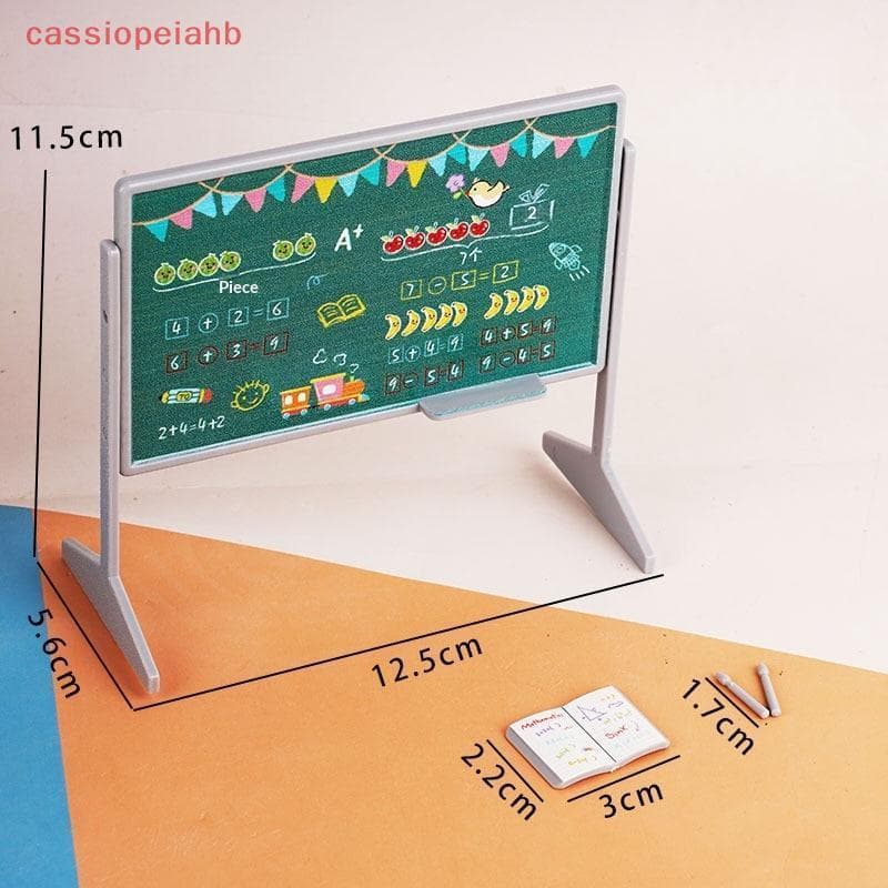 (cassiopeiahb) 1 Conjunto Em Miniatura Mesa Escolar Quadro Cadeira Mochilas Modelo Para Casa De Boneca Móveis Escolares