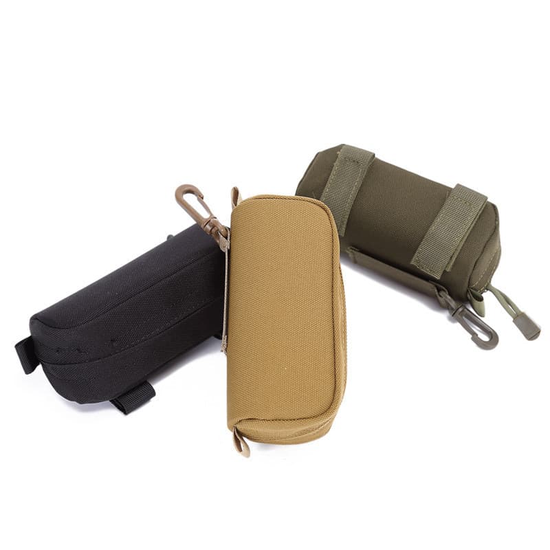 Estojo tático portátil para óculos, estojo esportivo de Nylon com casca dura, sistema Molle