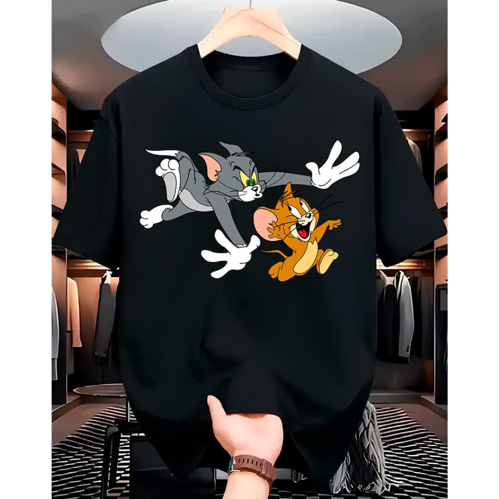 Camiseta do Gato Tom e Jerry Anime Camisa Adulto | Moda Geek e Urbana Fio 30.1