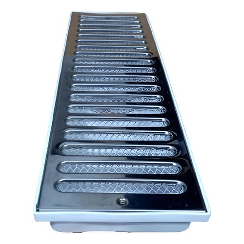 Ralo Linear Grelha Inox 15x100 cm Coletor Saída Baixa Com Tela de Proteção Anti inseto