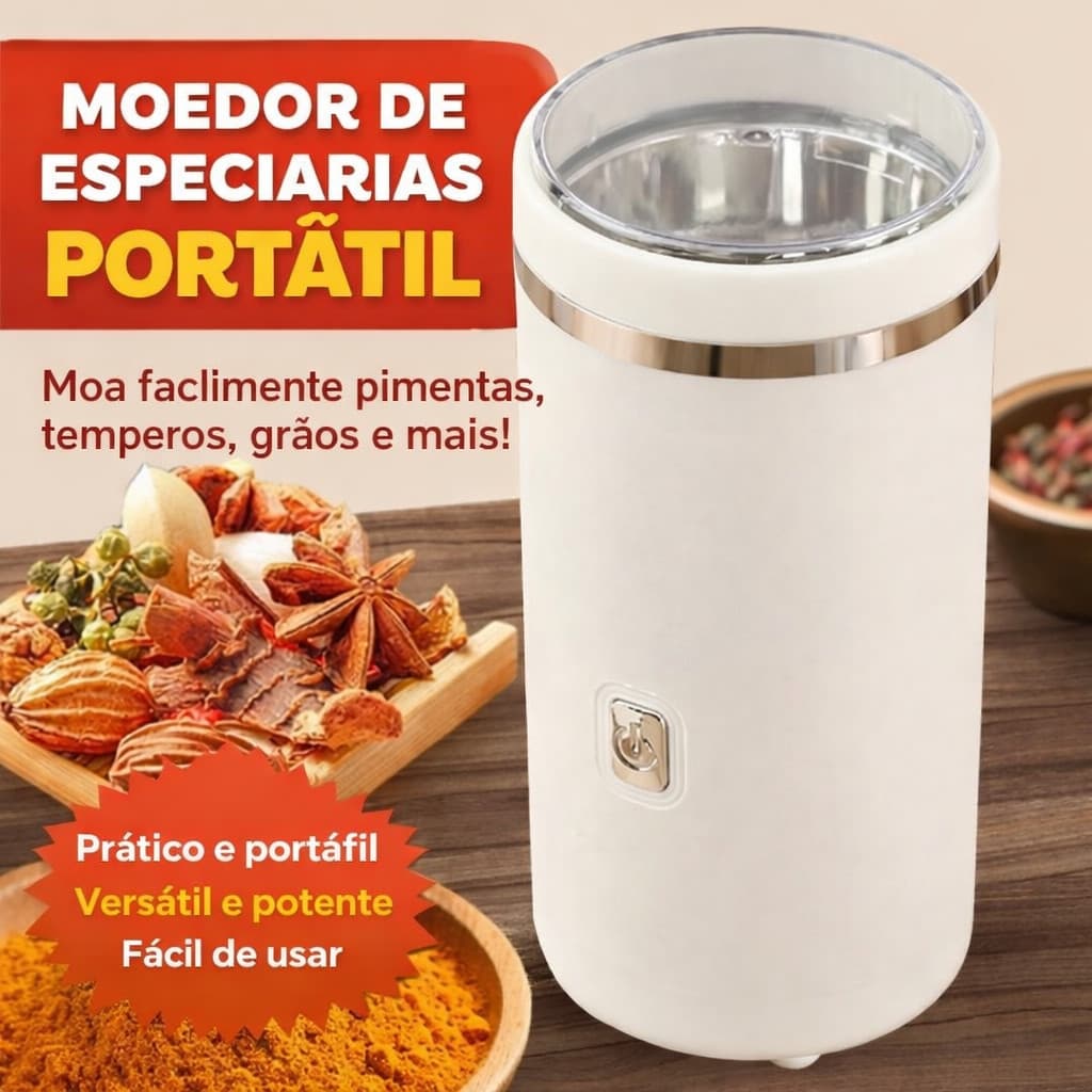 Moedor Elétrico Portátil USB para Temperos e Especiarias | Recarregável