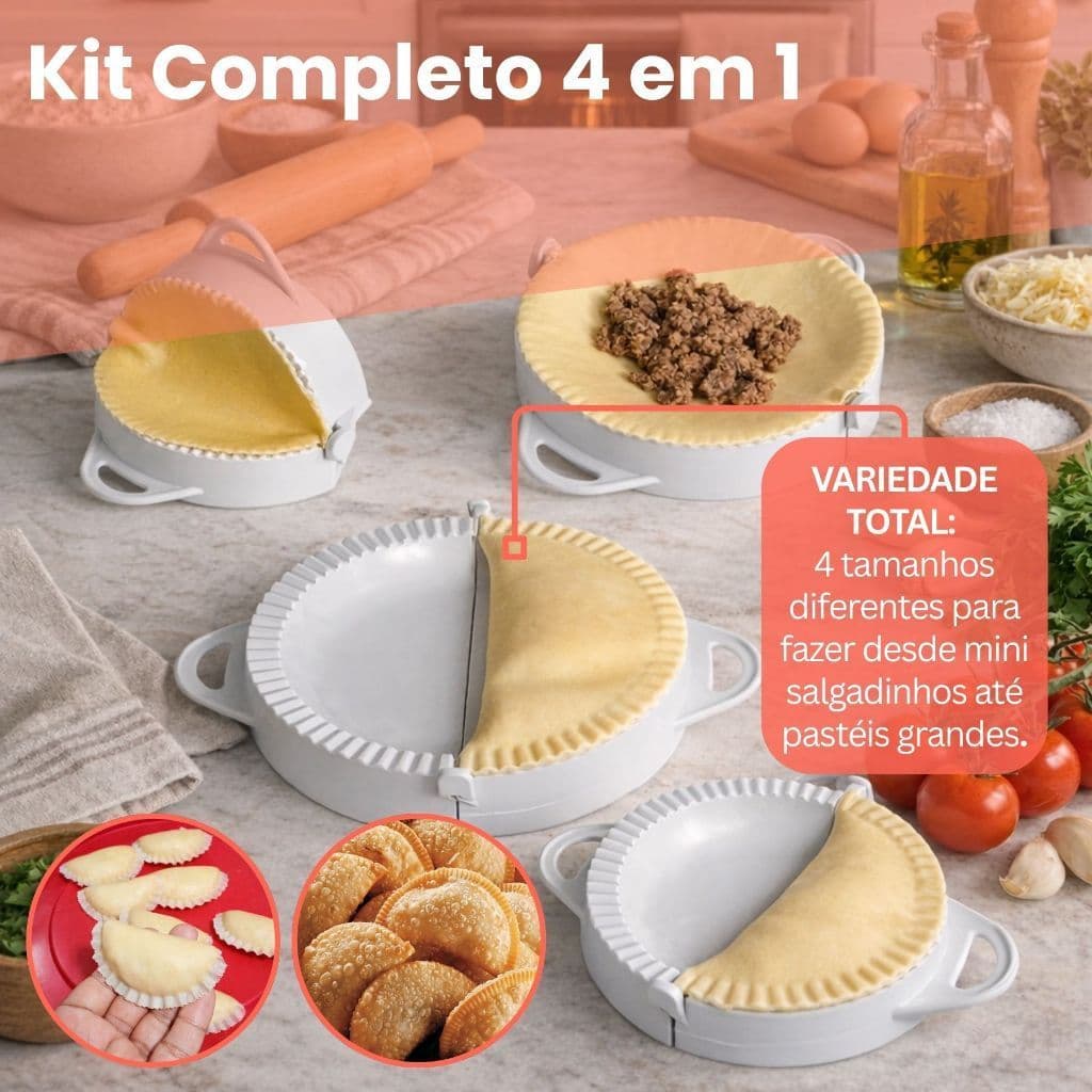 Kit 4 Formas de Pastel Profissional Corta Fecha Ideal Para Salgados e Quem Vende