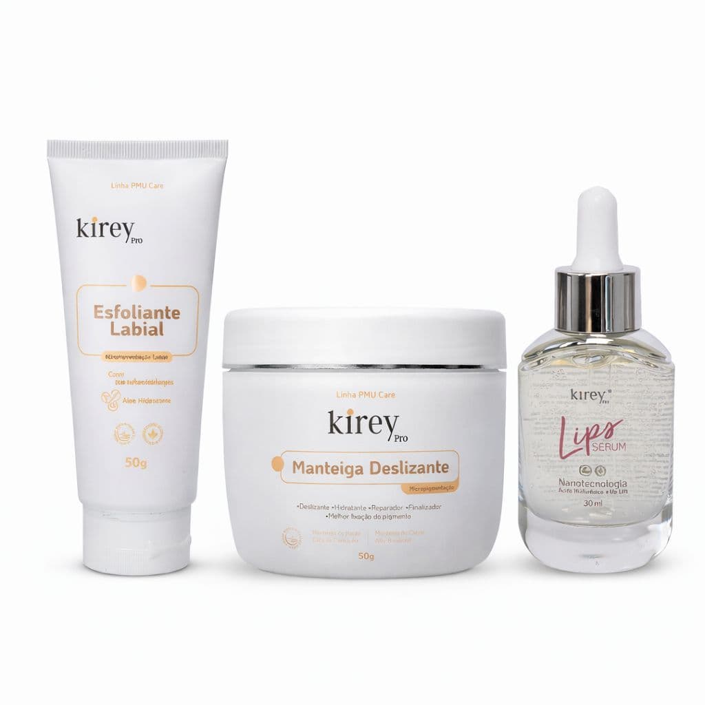 Kit Kirey - Esfoliante Labial + Manteiga Deslizante e Lips Sérum Labial