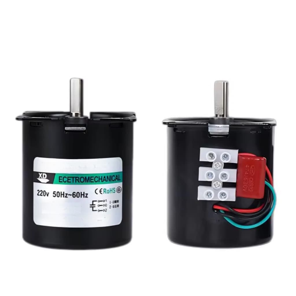 Motor Alto Torque Ac 220v Síncrono 5rpm Eletromecânico Vitrines Expositores Padarias