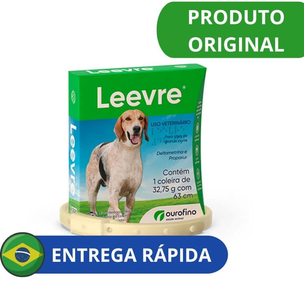 COLEIRA ANTIPULGAS E CARRAPATOS LEEVRE G - PORTE MEDIO E GRANDE - OUROFINO