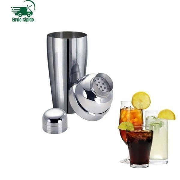 Coqueteleira De Drinks Bebida Sucos Barman Bar profissional Com Dosador Inox 500 Ml 3 Peças Medidor