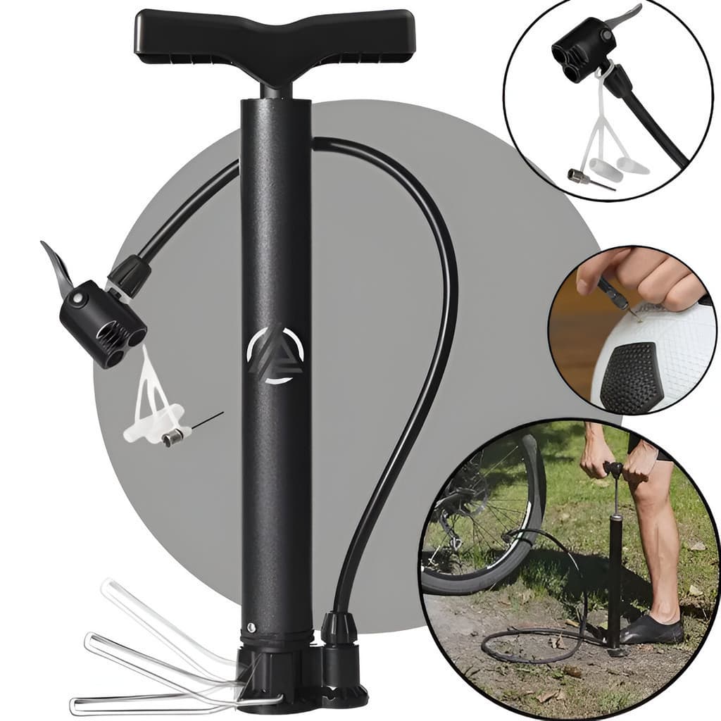 BOMBA DE AR PSI BIKE PARA PNEUS E BOLAS SUPORTE PARA QUADRO BICO FINO/GROSSO PORTÁTIL ALTA PRESSÃO