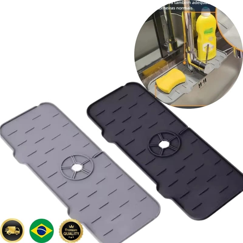 Protetor de Torneira em Silicone – Tapete Absorvente e Escorredor de Pia para Cozinha e Banheiro