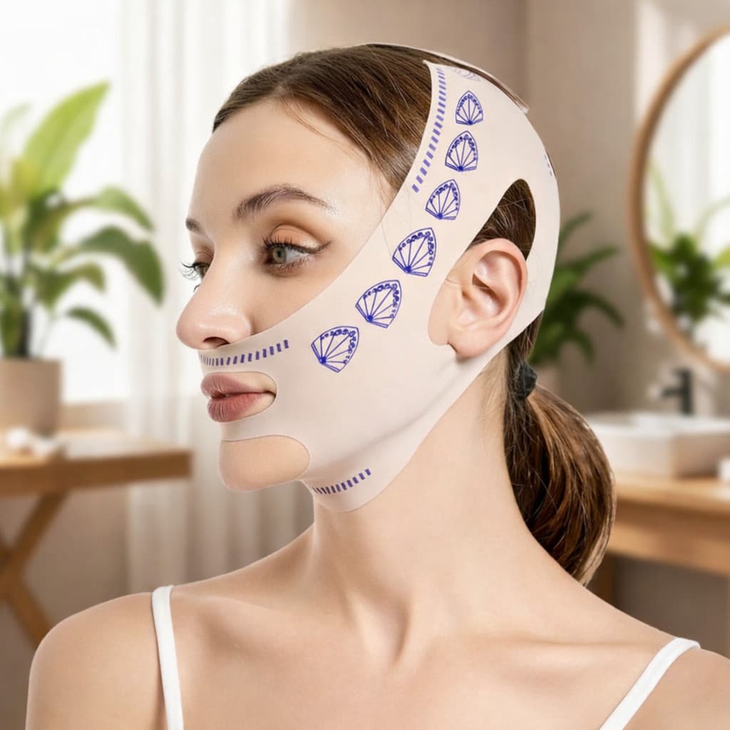 Faixa Modeladora Facial Lifting para Contorno do Rosto Queixo e Mandíbula Uso Diário