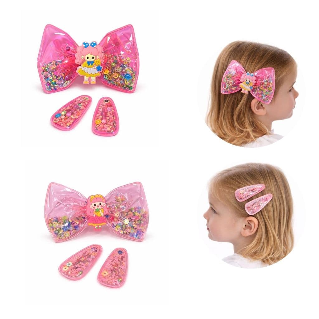 Kit Presilha Infantil 2 Laço Piscina Bico Pato + 4 Tic Tac Rosa Menina