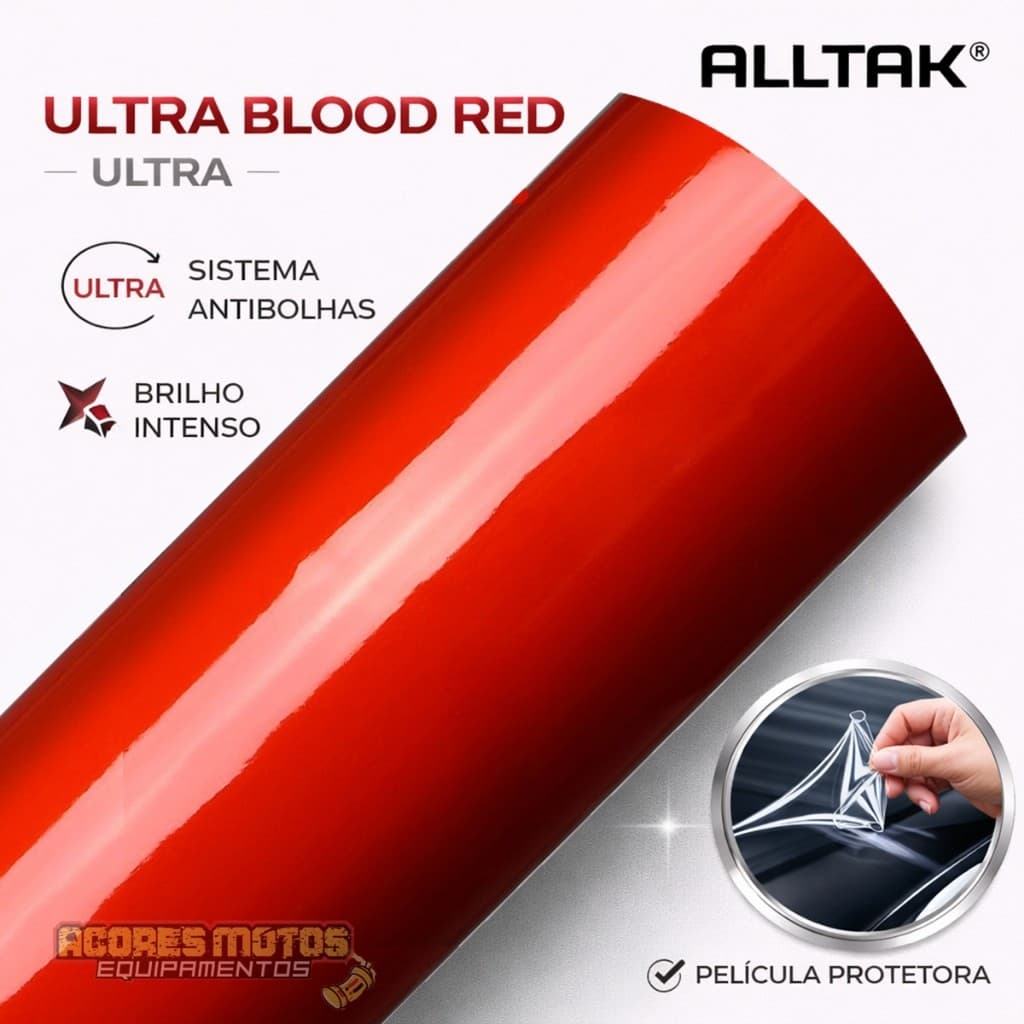 Adesivo Envelopamento Automotivo Ultra Vermelho Sangue Blood Red Alltak
