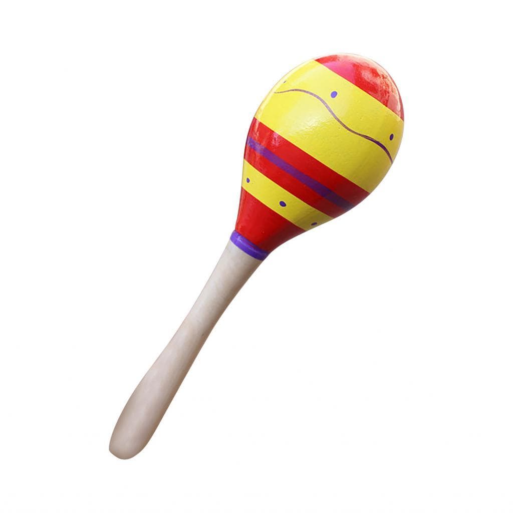 Chocalho de percussão manual Design bonito Maraca de madeira segura e ecológica para crianças em casa