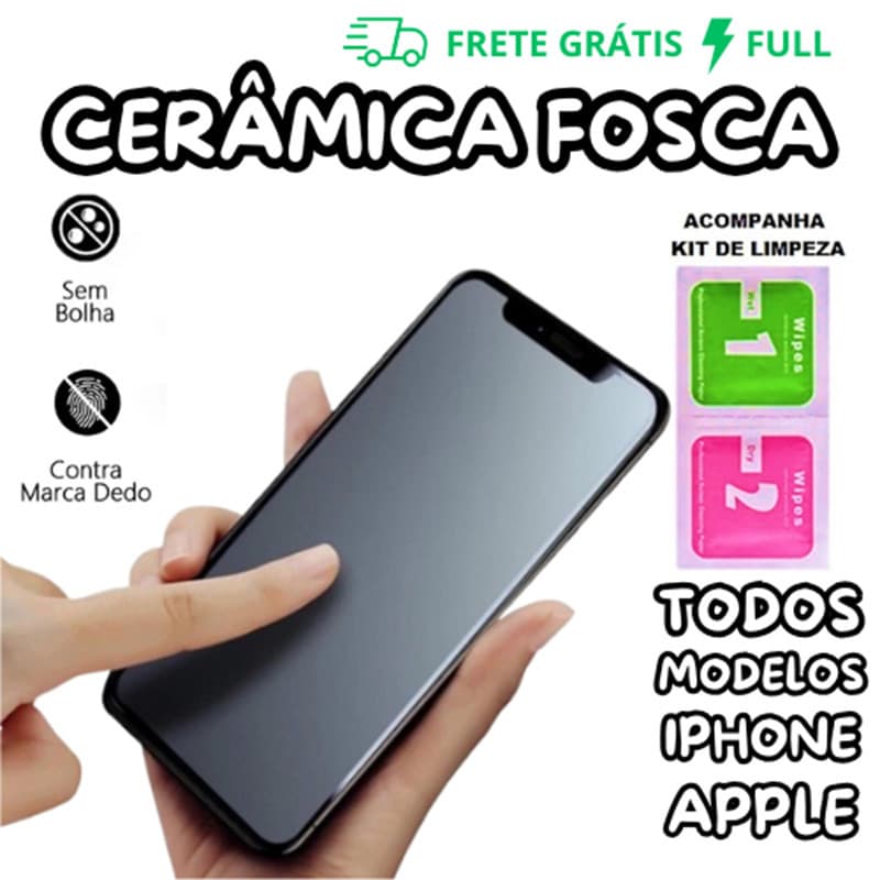 Película Cerâmica FOSCA IPHONE15/15PRO/15PLUS/15PROMAX/16/16PRO/16PLUS/16PROMAX/16E para IOS Celular