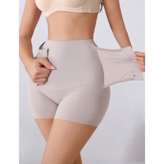 Short Cinta Modeladora Segunda Pele Fecho Em Colchete Empina Bumbum