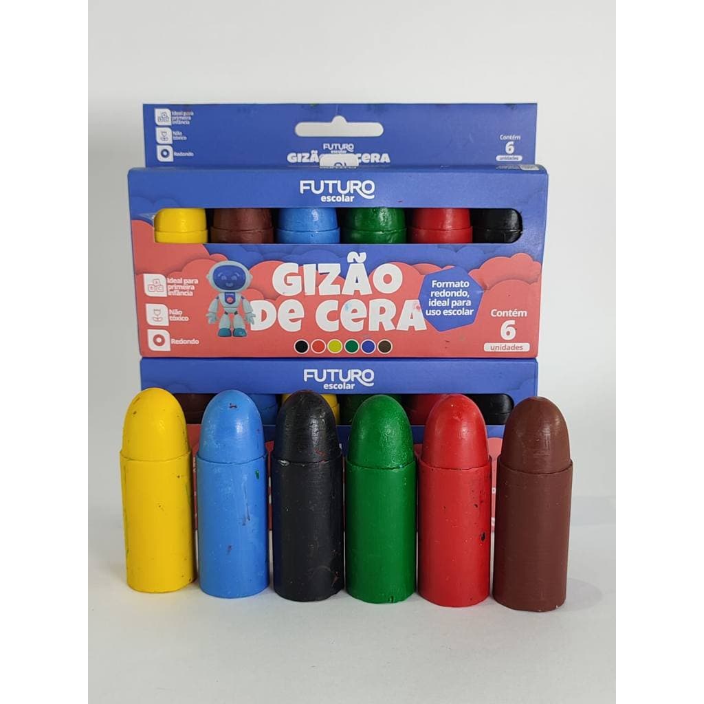KIT GIZ DE CERA JUMBO GIZÃO 6 CORES