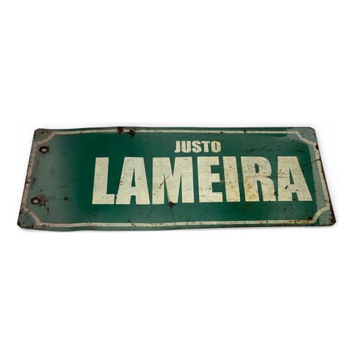Placa De Rua Avenida Justo Lameira Antiga - Relíquia Rua