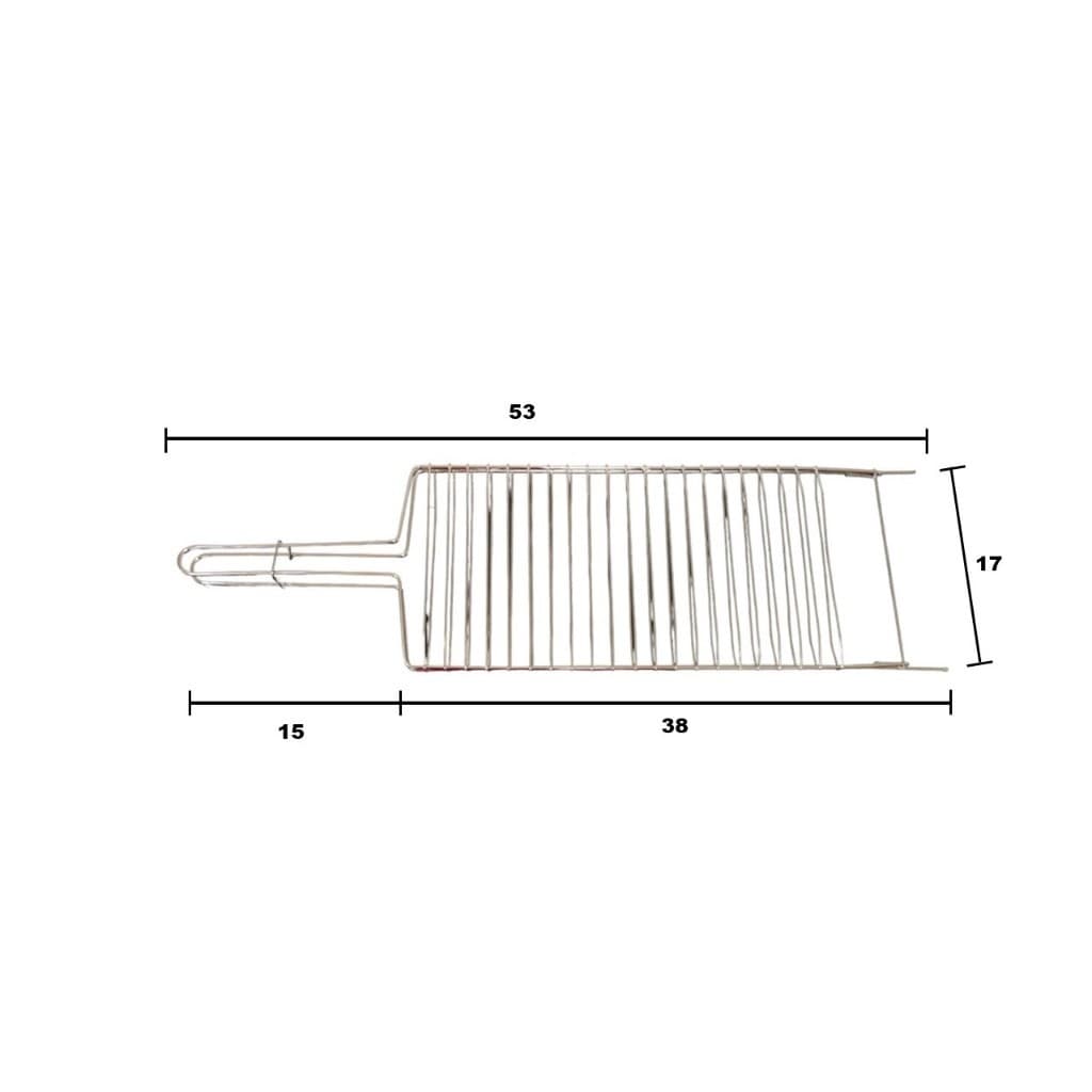 Baby Grelha 53x17 cm para Churrasco, Peixe Pequena