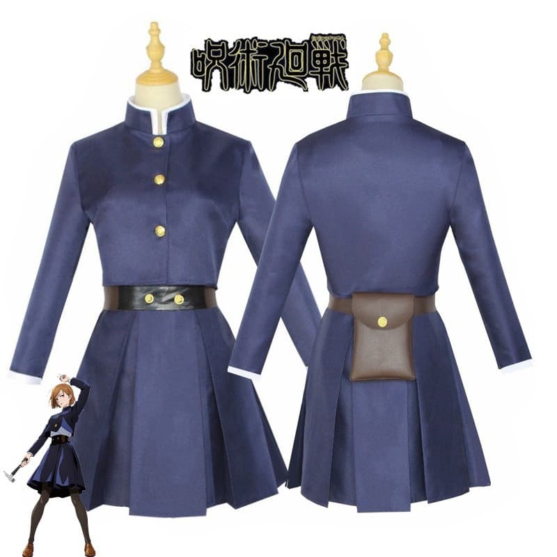 Anime Jujutsu Kaisen Cosplay Kugisaki Nobara Tatuagem Uniforme Conjunto Completo Vestido De Meninas