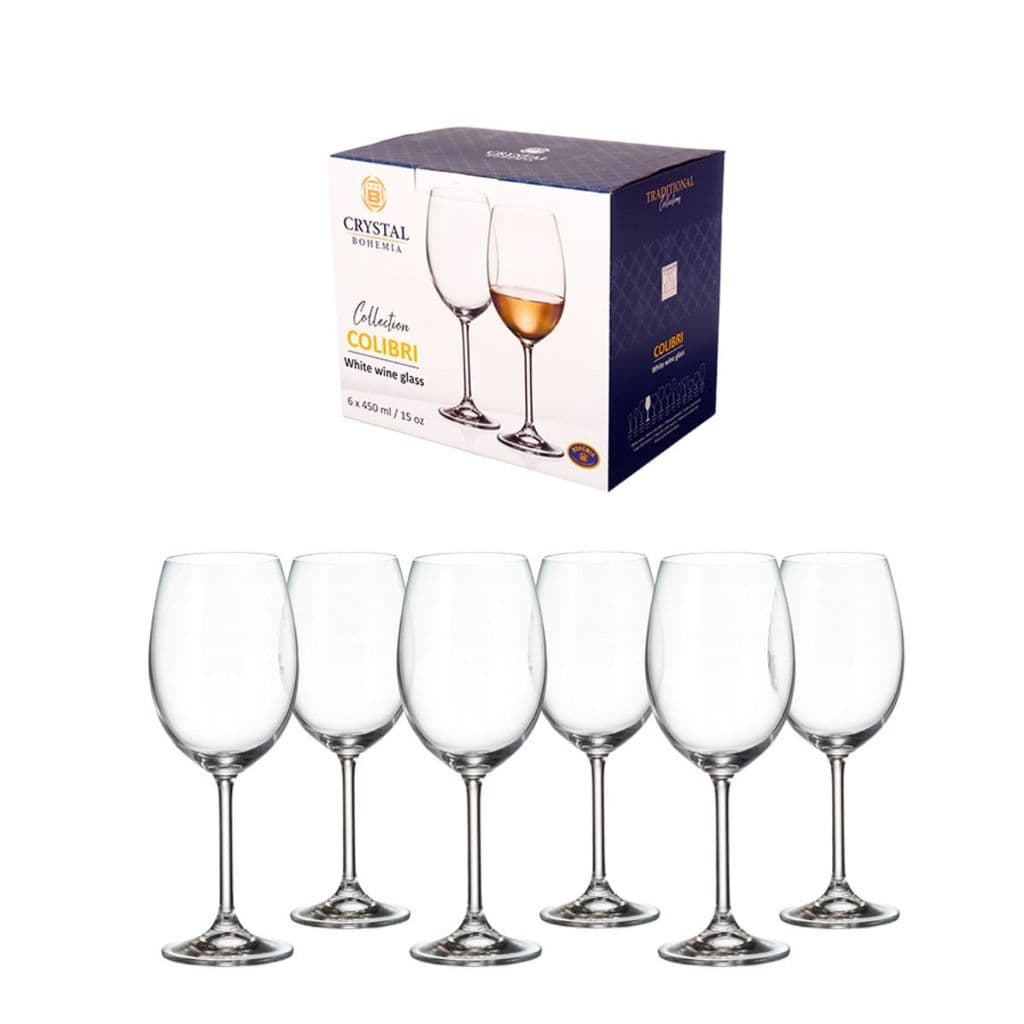 Jogo de 6 Taças Cristal Vinho Branco 450ml -  Bohemia