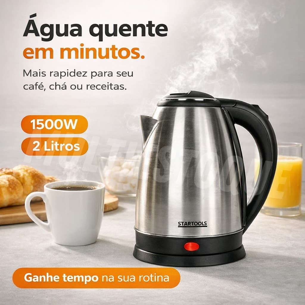 Chaleira Jarra Elétrica 2 Litros 220V - Inox