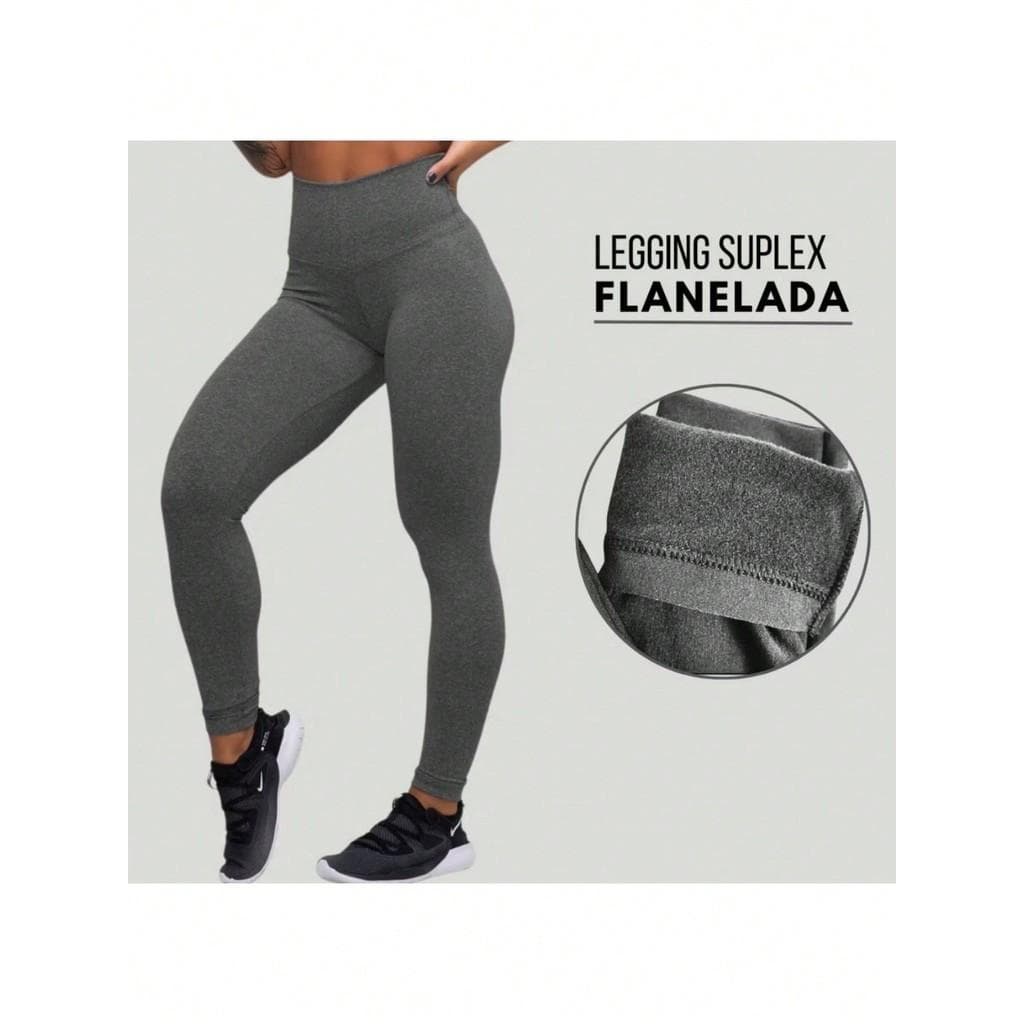 Calça Legging Feminina Flanelada Cintura Alta