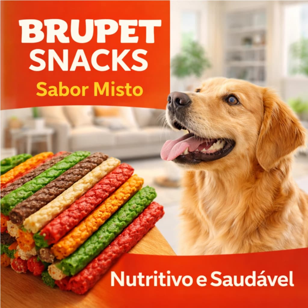 Petisco para Cachorro Palito Flexível Brupet Misto 1Kg Palito para Cachorro Petisco Cachorro Pet