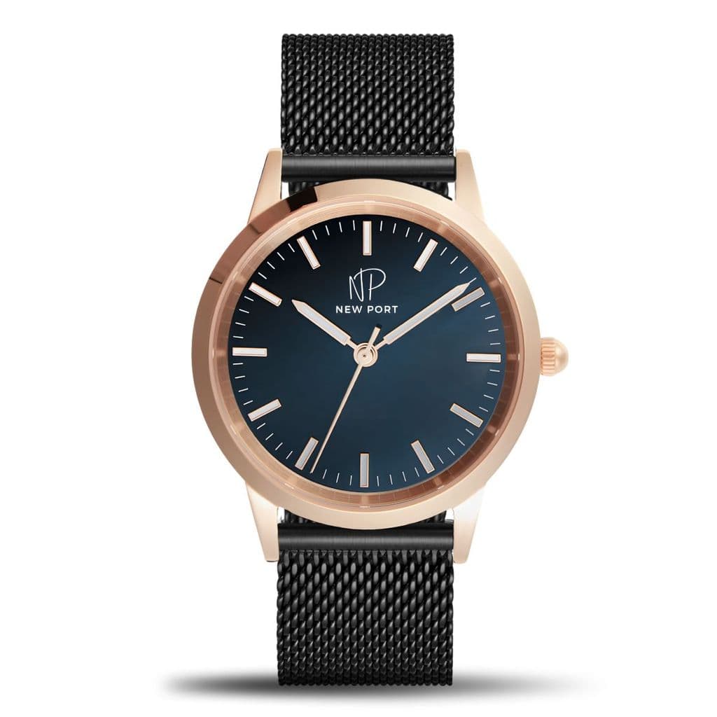 Relógio Casual Masculino Sofisticado Clássico New Port Preto