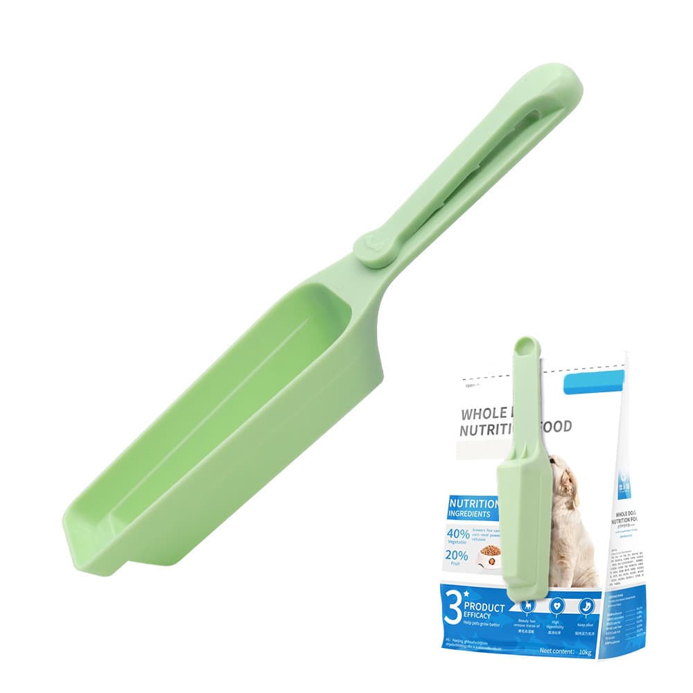 Colher de comida para animais de estimação colher de comida para cães pequenos pá de comida com clipe de vedação multifu
