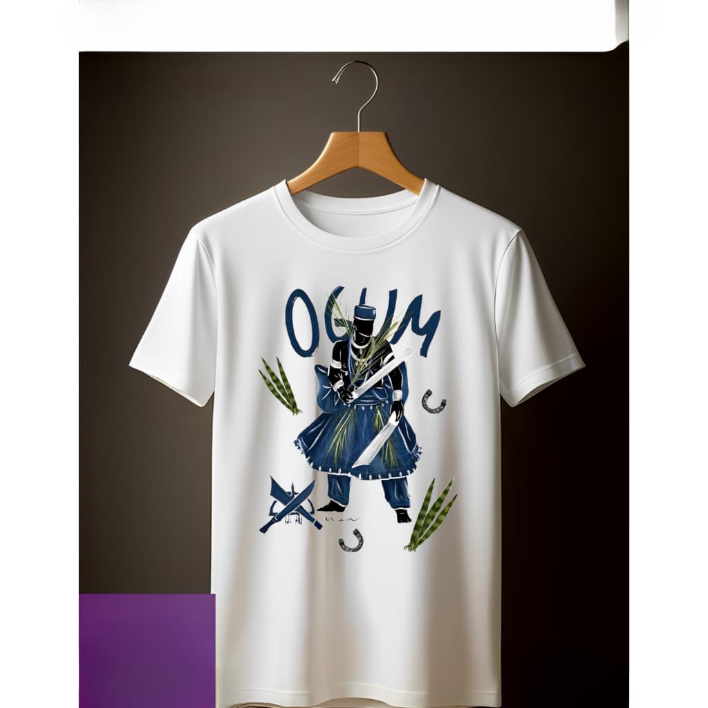 [Camiseta Premium em Algodão Puro]CC Camiseta Ogum – Orixá Guerreiro de Aço e Axé | Força, Fé e presente ✨ | Umbanda & C