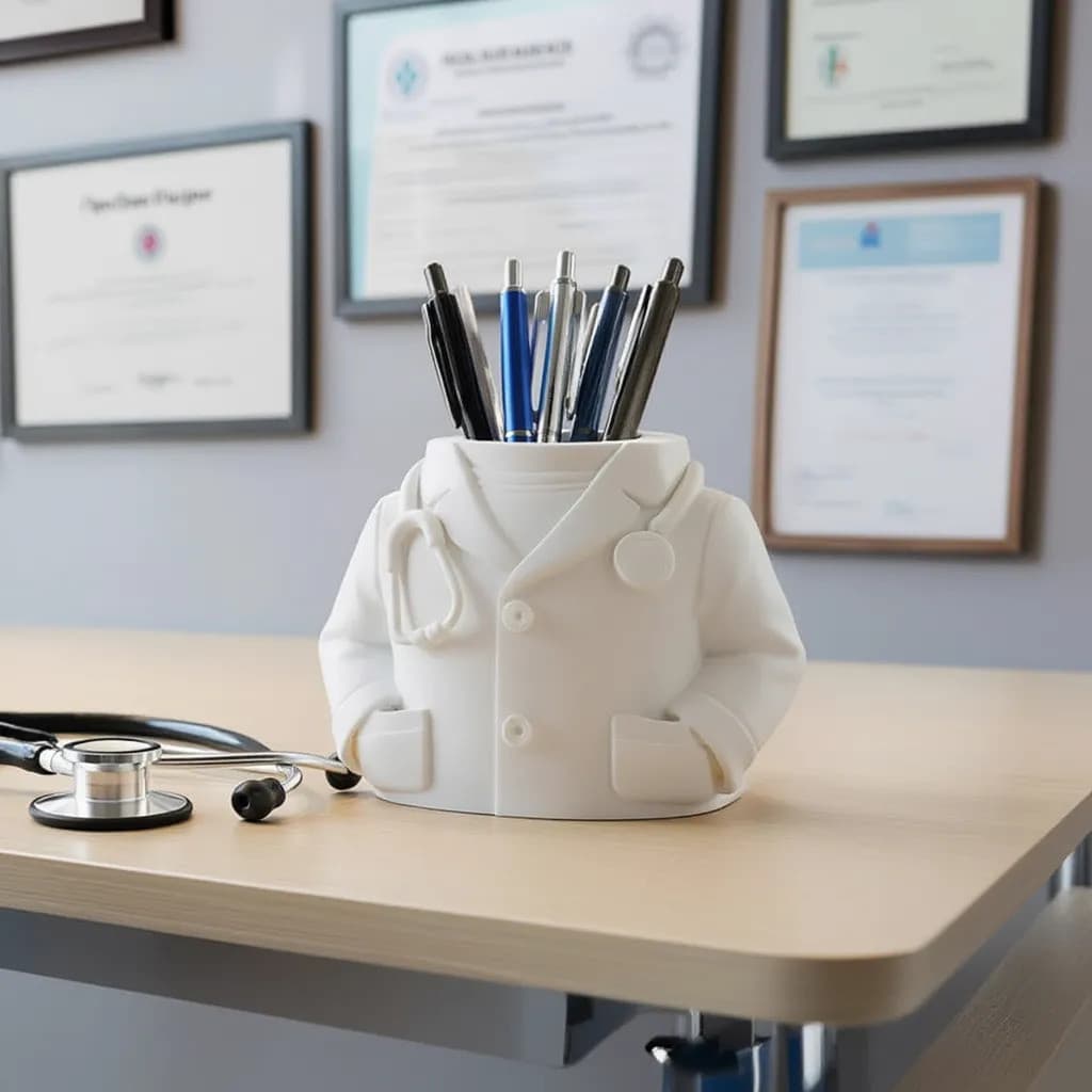 Porta Canetas/Lapis -  Médico/Doutor/Jaleco - Decorativo Organizador Mesa