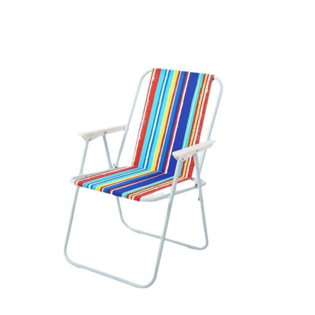 1 Pc Cadeiras dobráveis de praia Praia Varanda Alta Cadeira Aço