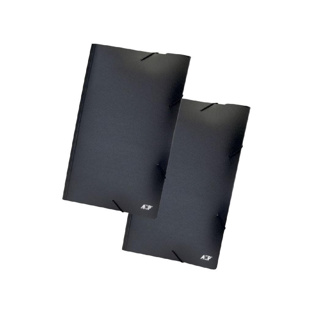 Kit Pasta Escritorio Aba Elastica Oficio Preta 2und Acp Preto