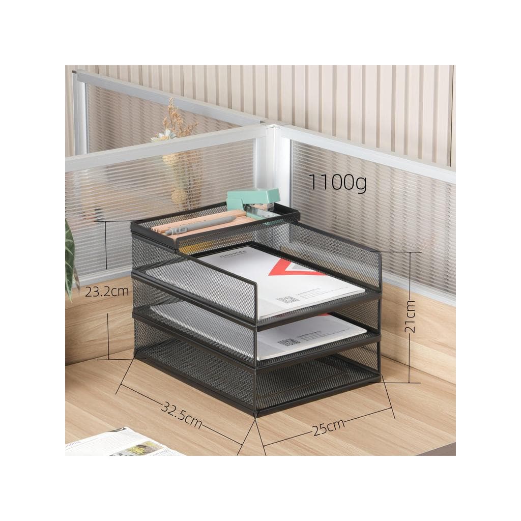 A4 ferro arte empilhamento bandeja de arquivo Rack de arquivo Multi-camada combinação papelaria mesa todo-Metal Desktop