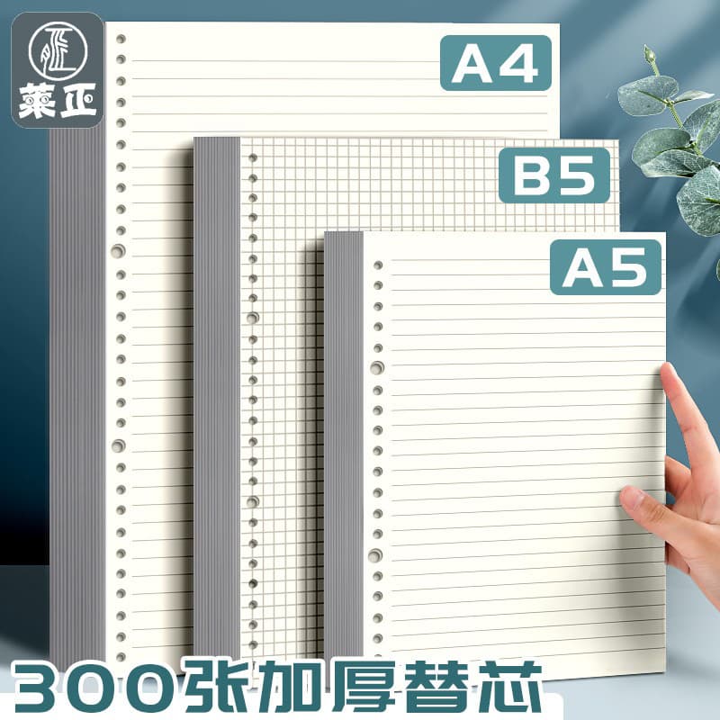 Caderno de folhas soltas núcleo B5 recarga 26 buracos folhas soltas destacável caderno a5 linha Horizontal grade de 20 f