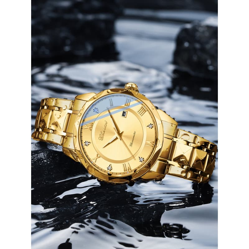 Chenxi relógio masculino moda negócios relógio masculino calendário luminoso banda de aço cinto relógio de quartzo High-