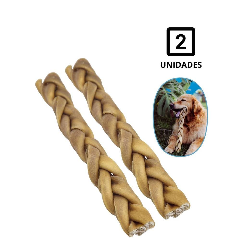 Kit 2un Mordedor Natural Para Cães Natuka Trança Sem Pelos Porte Grande Pet