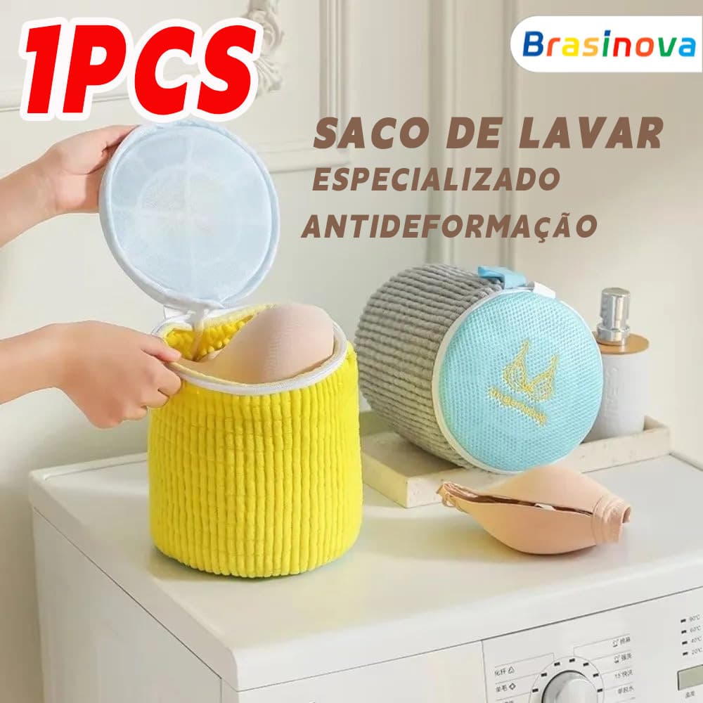 Saco de Lavagem para Roupas Finas com Ziper Reforcado Protecao Completa para Sutias e Acessorios na Lavanderia