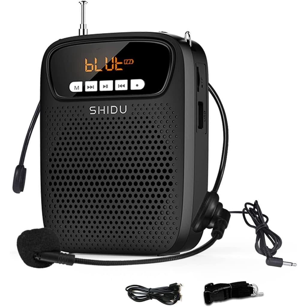 Amplificador de Voz Portátil com Microfone de Cabeça, Mini PA Leve, Sistema de Megafone com Fio, Suporta USB NKAN