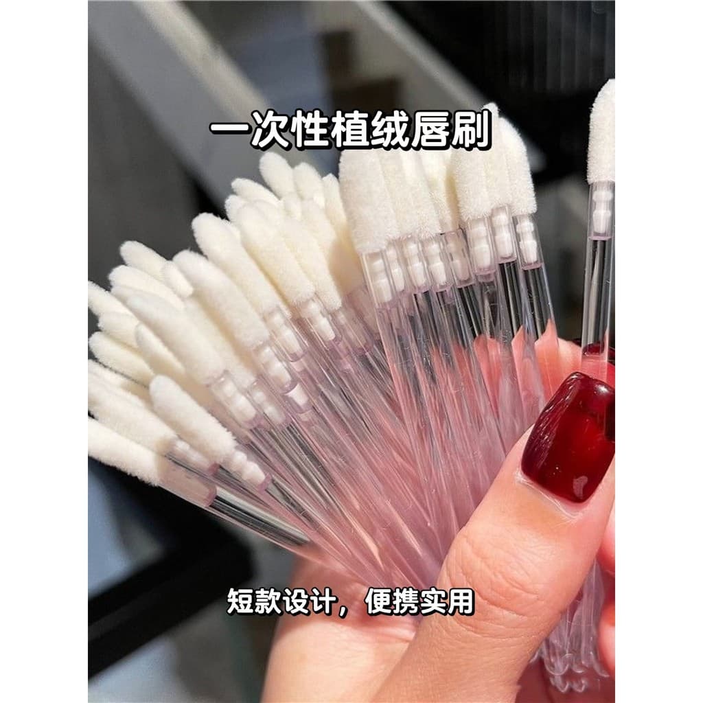 Pincel labial descartável, pincel portátil para batom, pincel de maquiagem, esmalte labial, máscara labial, corretivo, s