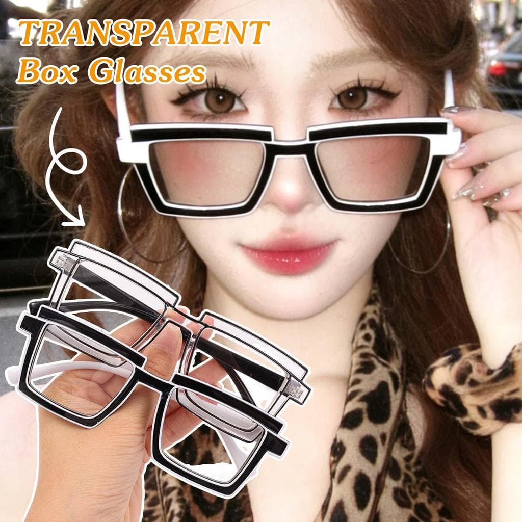 2 Pares De Óculos De Armação Quadrada De Anime Y2K , Lente Transparente , Material De PC Leve Para Telefone , Sem Prescr