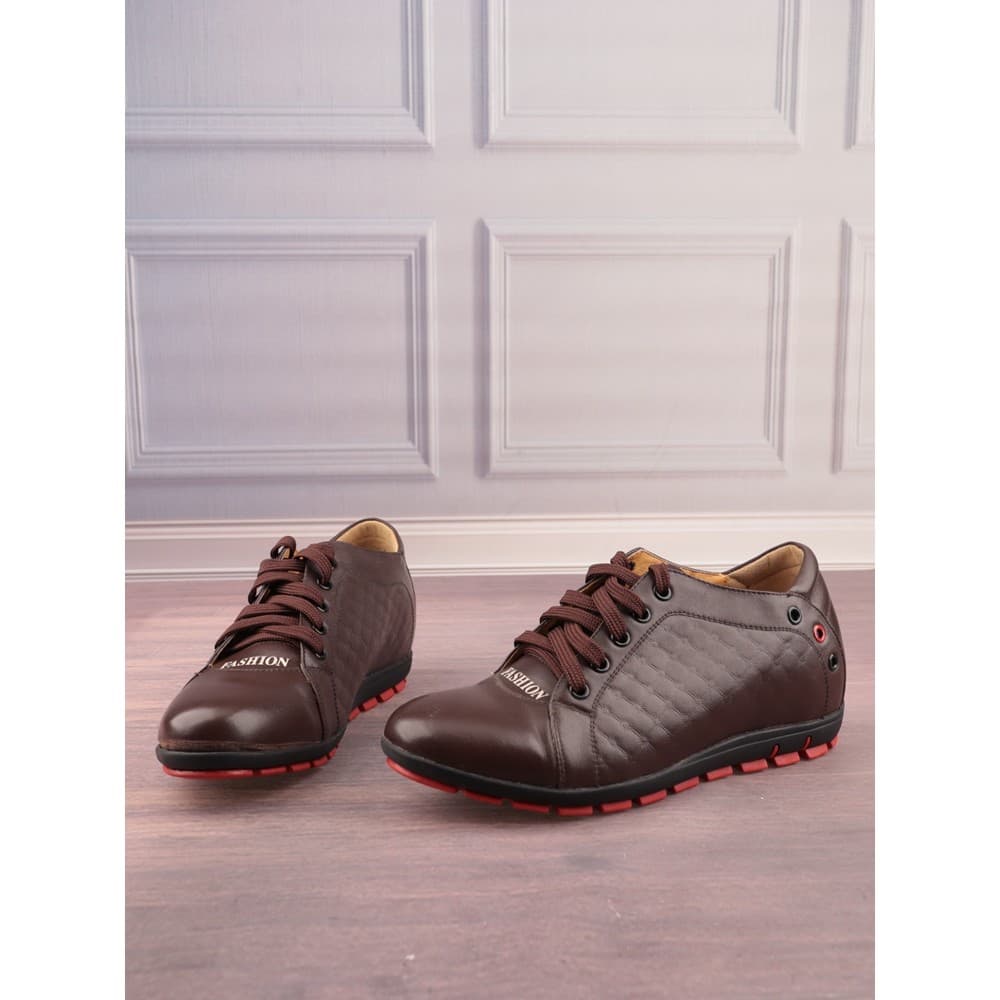 Dedo do pé redondo rendas interior aumentando couro genuíno sapatos masculinos primavera outono estilo diário moda Casua
