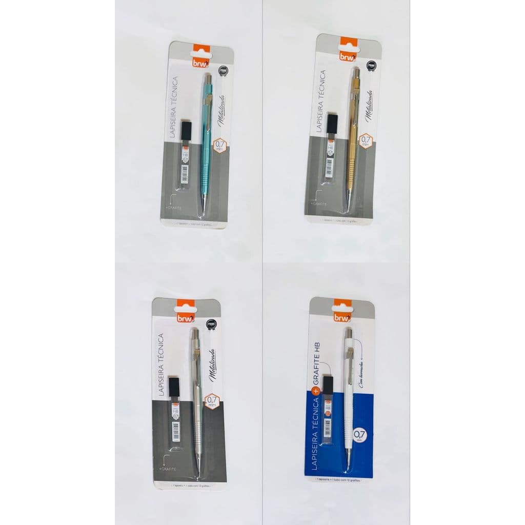 Lapiseira Técnica com grafite 0.7mm – BRW - Diversas cores