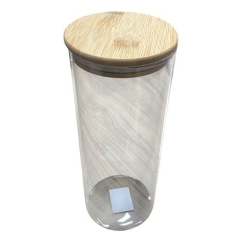 Pote de Vidro Borossilicato com Tampa de Bambu 1800 ml