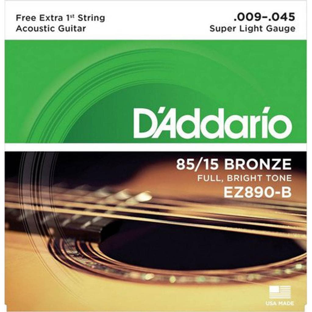 Encordoamento Violão Aço .009 Bronze 85/15 Super Light Daddario EZ890B